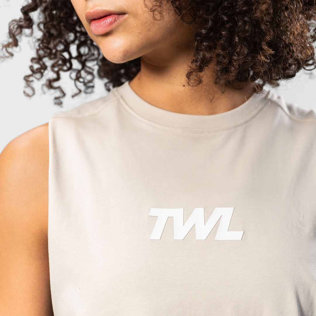 TWL - WOMEN'S SLASH CROP 2.0 - LINEN/WHITE
