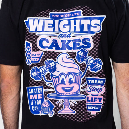 TWL - LIFESTYLE OVERSIZED T-SHIRT  - TREATS/BLACK/WEIGHTS AND CAKES