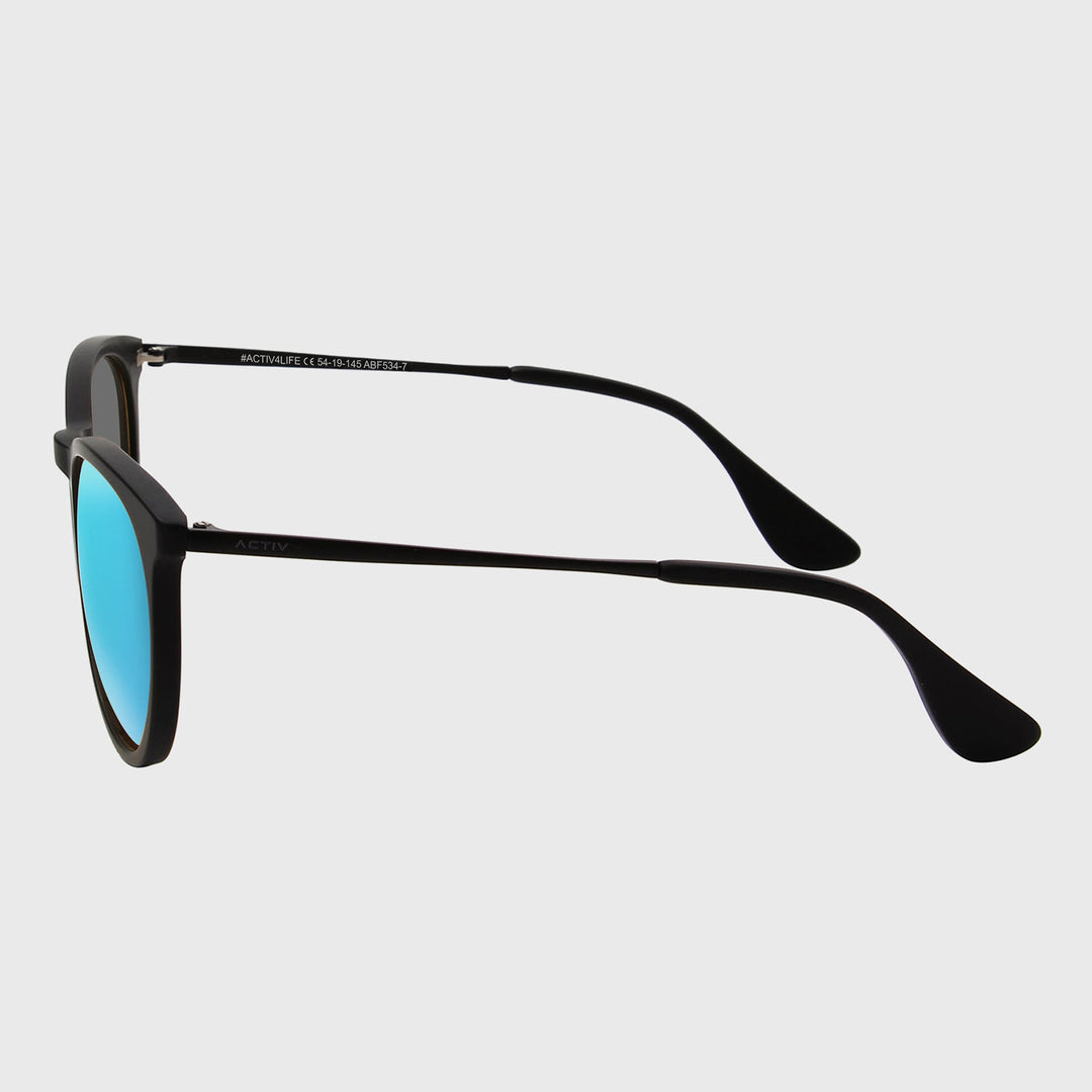 ACTIV - T2B Matte Black with Blue Mirror Lens