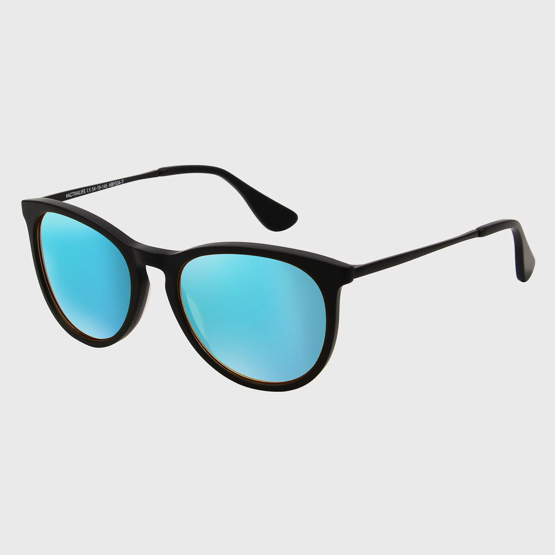 ACTIV - T2B Matte Black with Blue Mirror Lens