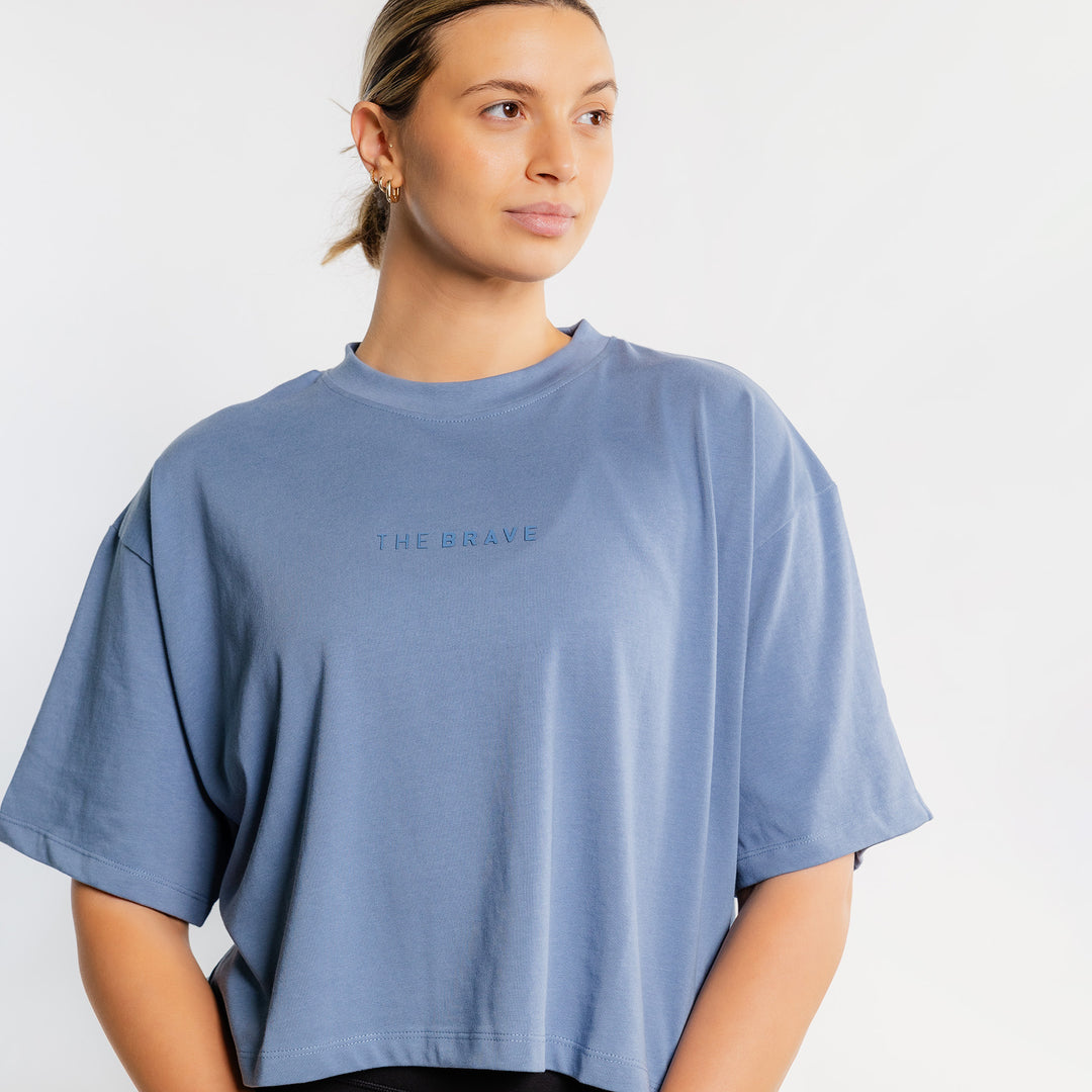 THE BRAVE - WOMEN'S LIFESTYLE OVERSIZED CROPPED T-SHIRT - GLACIER