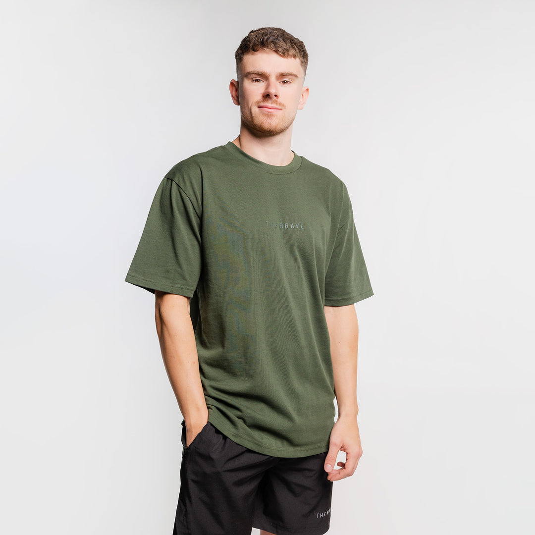 THE BRAVE - LIFESTYLE OVERSIZED T-SHIRT - DARK OLIVE