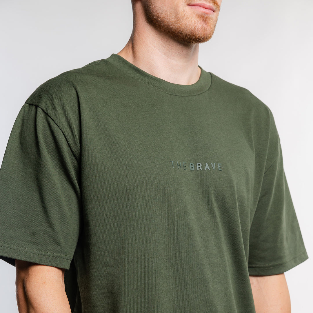 THE BRAVE - LIFESTYLE OVERSIZED T-SHIRT - DARK OLIVE