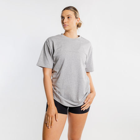 THE BRAVE - LIFESTYLE OVERSIZED T-SHIRT - LIGHT GREY MARL