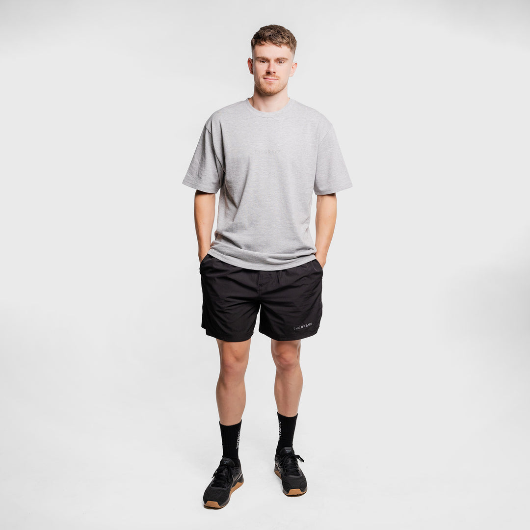 THE BRAVE - LIFESTYLE OVERSIZED T-SHIRT - LIGHT GREY MARL