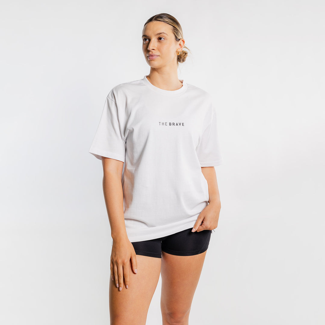 THE BRAVE - LIFESTYLE OVERSIZED T-SHIRT - WHITE/BLACK