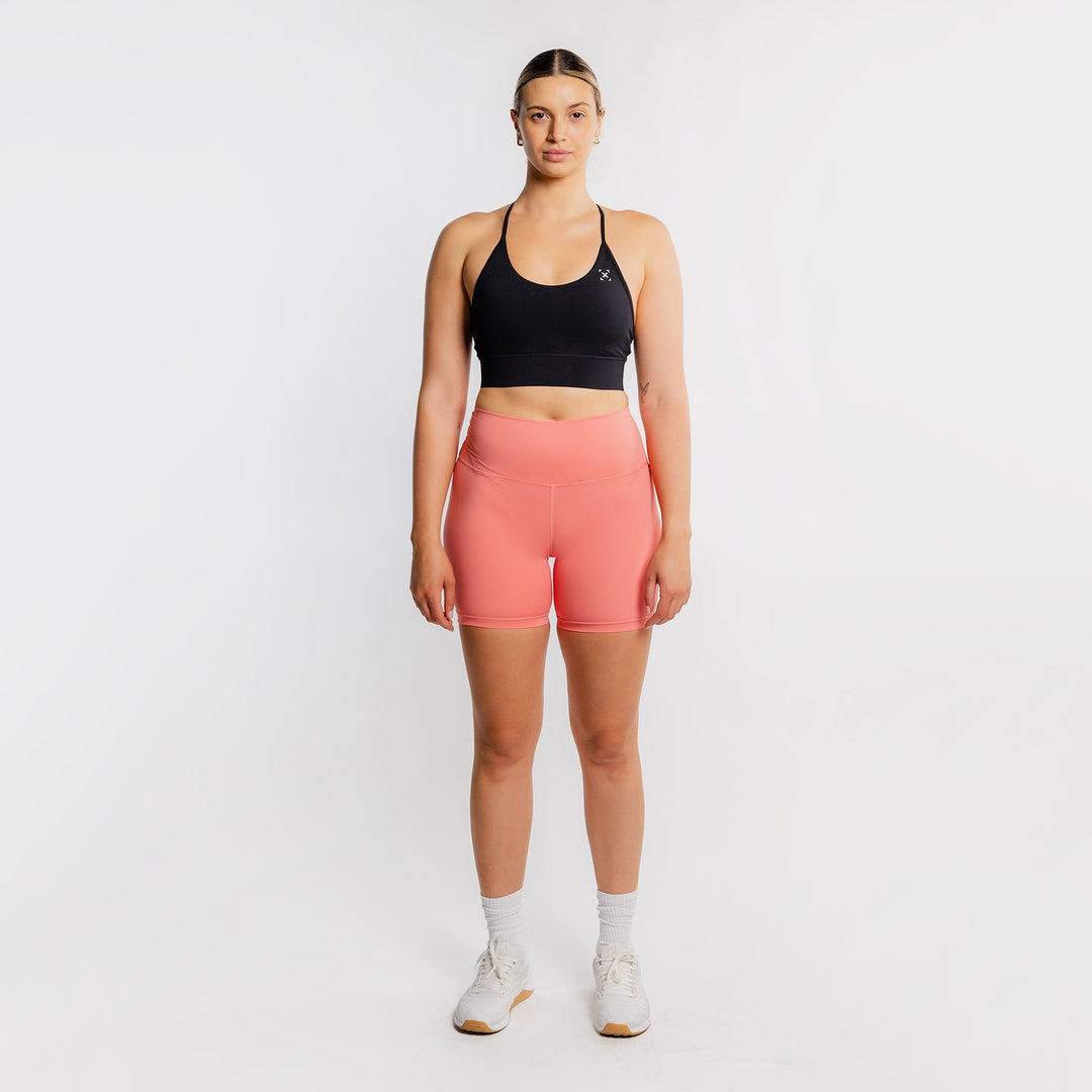 TWL - WOMEN'S HIGH WAISTED EXTRA LONG BALANCE SHORTS - SWEET CORAL