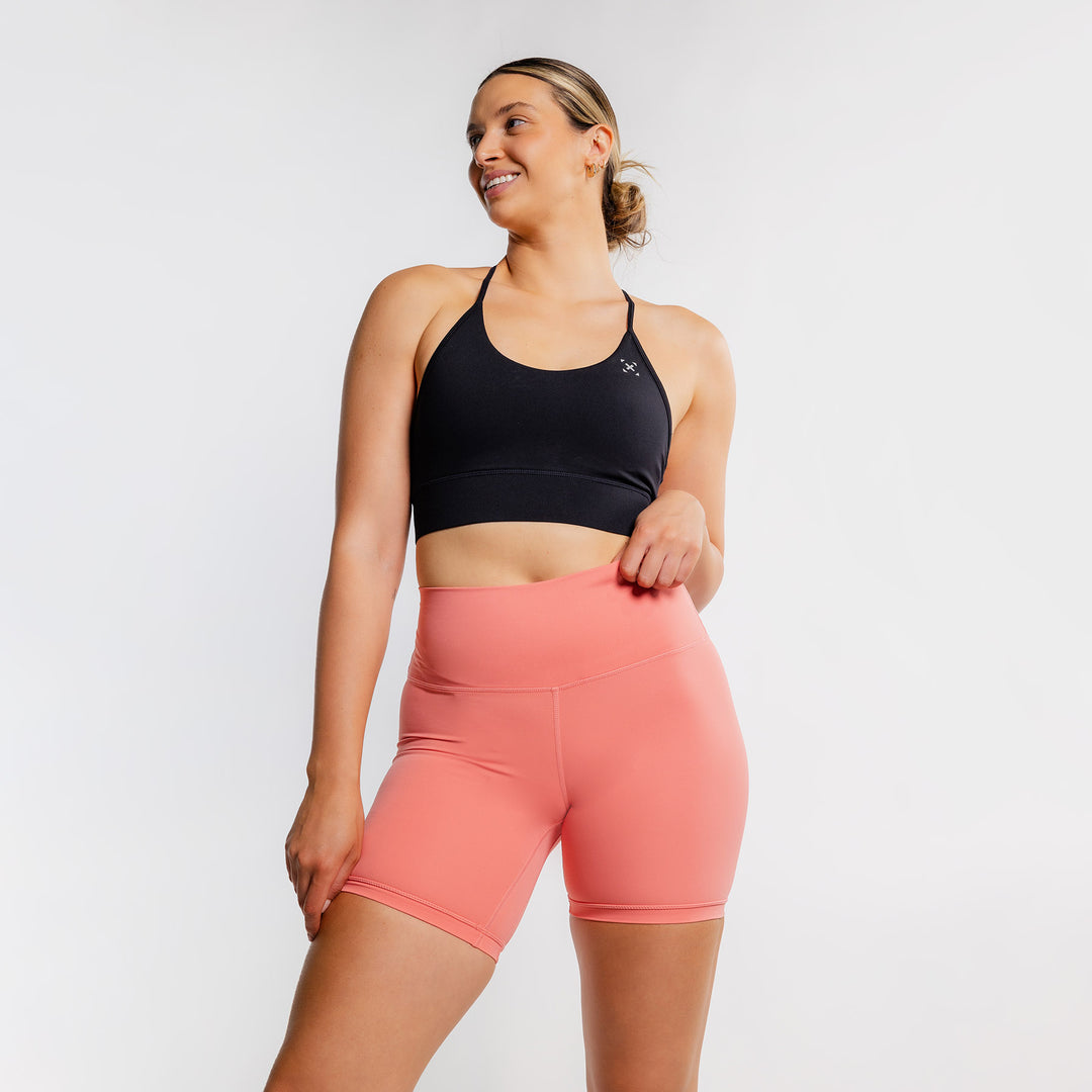 TWL - WOMEN'S HIGH WAISTED EXTRA LONG BALANCE SHORTS - SWEET CORAL