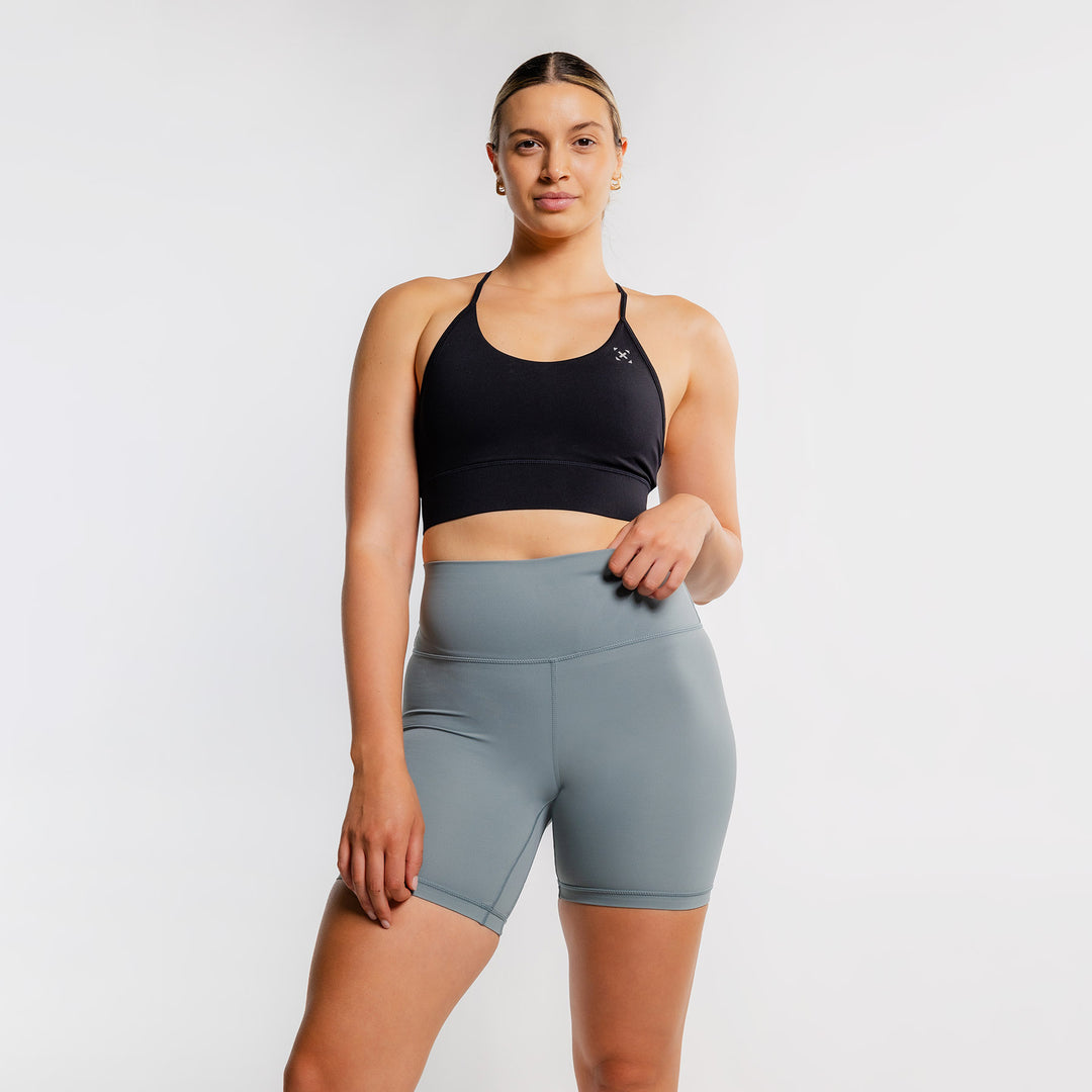 TWL - WOMEN'S HIGH WAISTED EXTRA LONG BALANCE SHORTS - TROOP BLUE