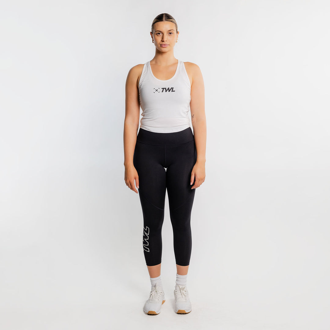 TWL - WOMEN'S EVERYDAY CROP RACERBACK TANK - WHITE