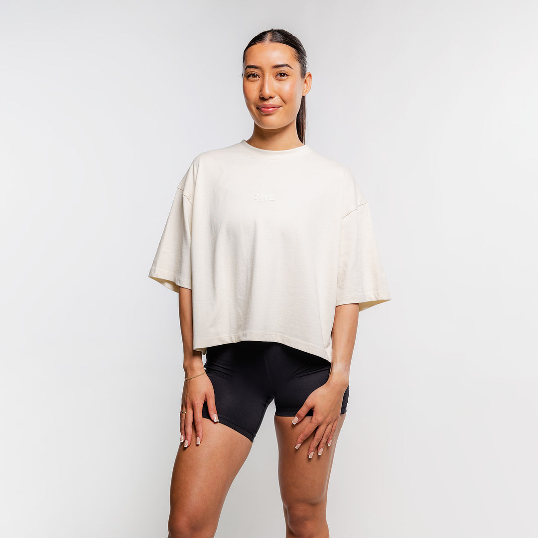 TWL - WOMEN'S LIFESTYLE OVERSIZED CROPPED T-SHIRT - BONE