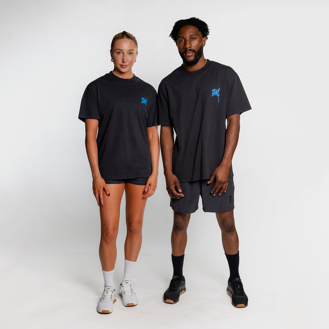 TWL - LIFESTYLE OVERSIZED T-SHIRT - LIFTERS KEEP LIFTING - FADED BLACK/BLUE