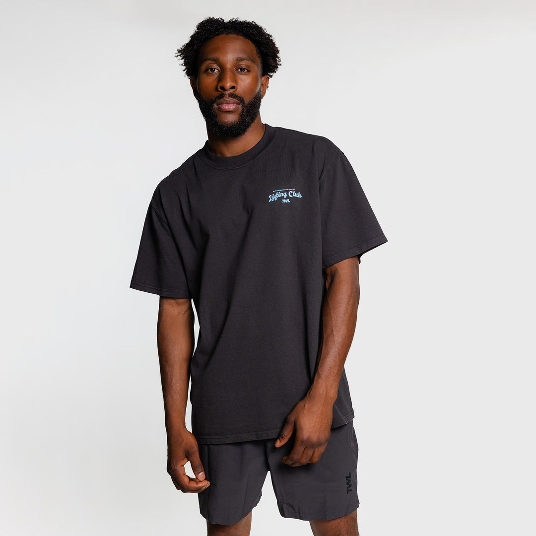 TWL - LIFESTYLE OVERSIZED T-SHIRT - LIFTING CLUB - FADED BLACK