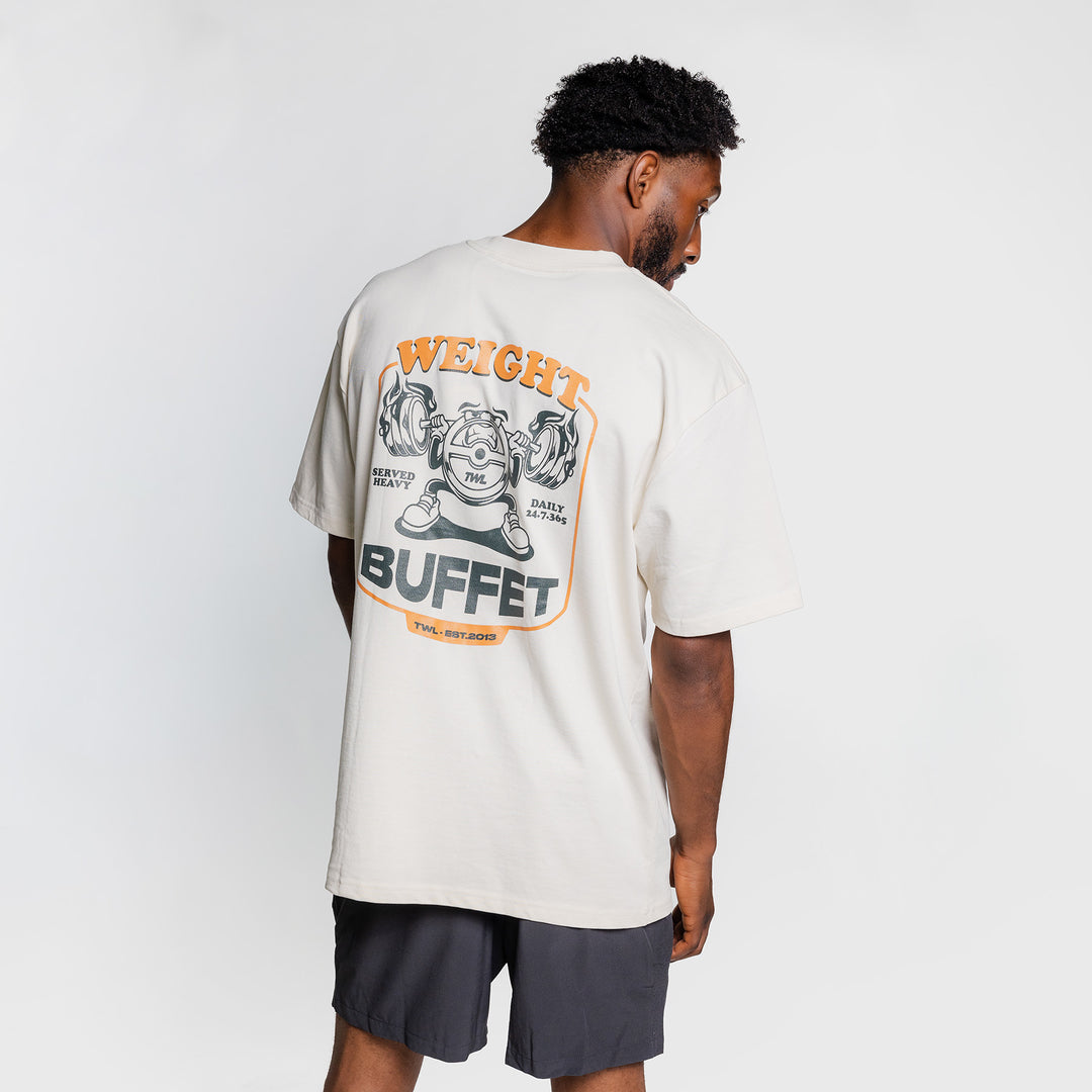 TWL - LIFESTYLE OVERSIZED T-SHIRT - WEIGHT BUFFET - BONE