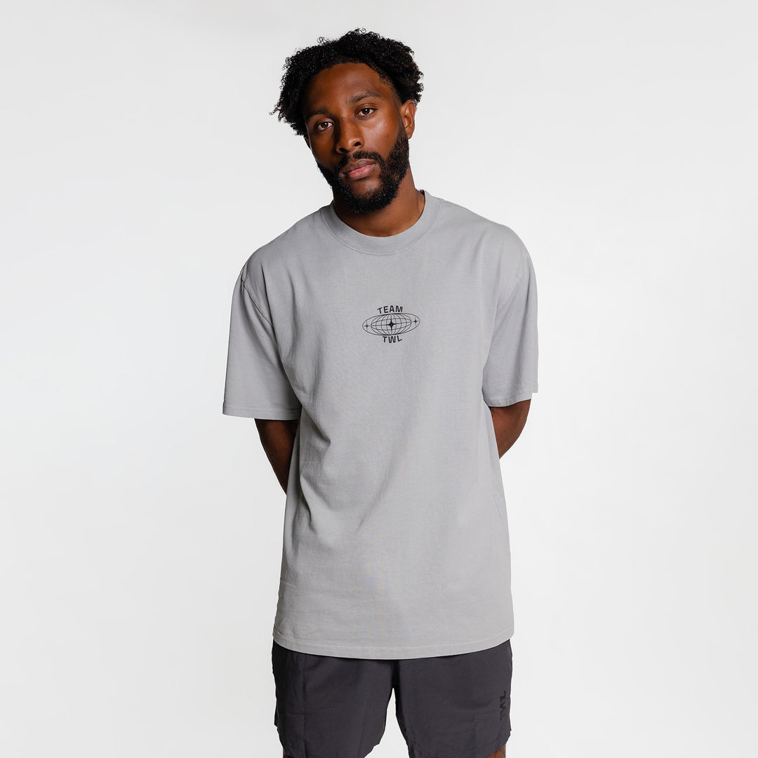 TWL - LIFESTYLE OVERSIZED T-SHIRT - Y2K PATCH - FADED STORM