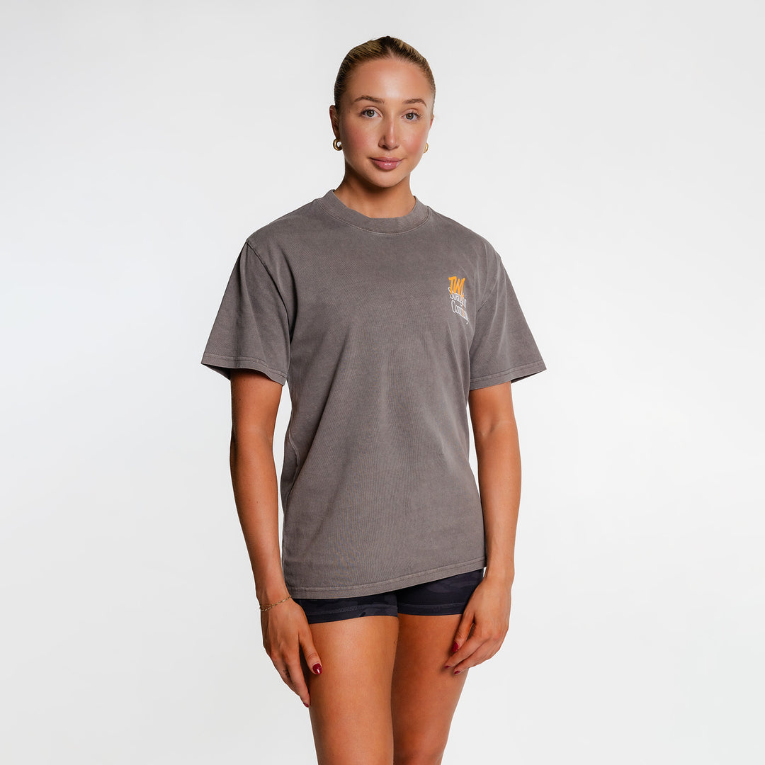 TWL - LIFESTYLE OVERSIZED T-SHIRT - STRENGTH IN COMMUNITY - FADED GREY/ORANGE