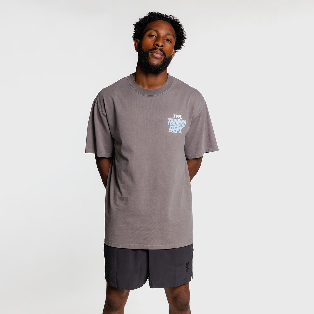 TWL - LIFESTYLE OVERSIZE T-SHIRT - TRAINING DEPARTMENT - FADED COAL/ICE BLUE