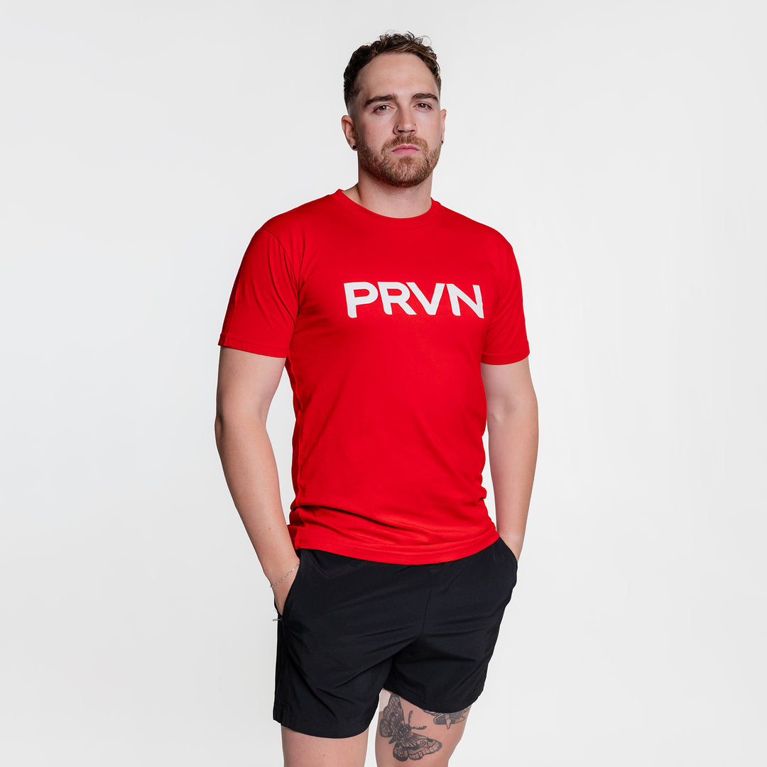 TWL - PRVN STAPLE T-SHIRT - RED/WHITE