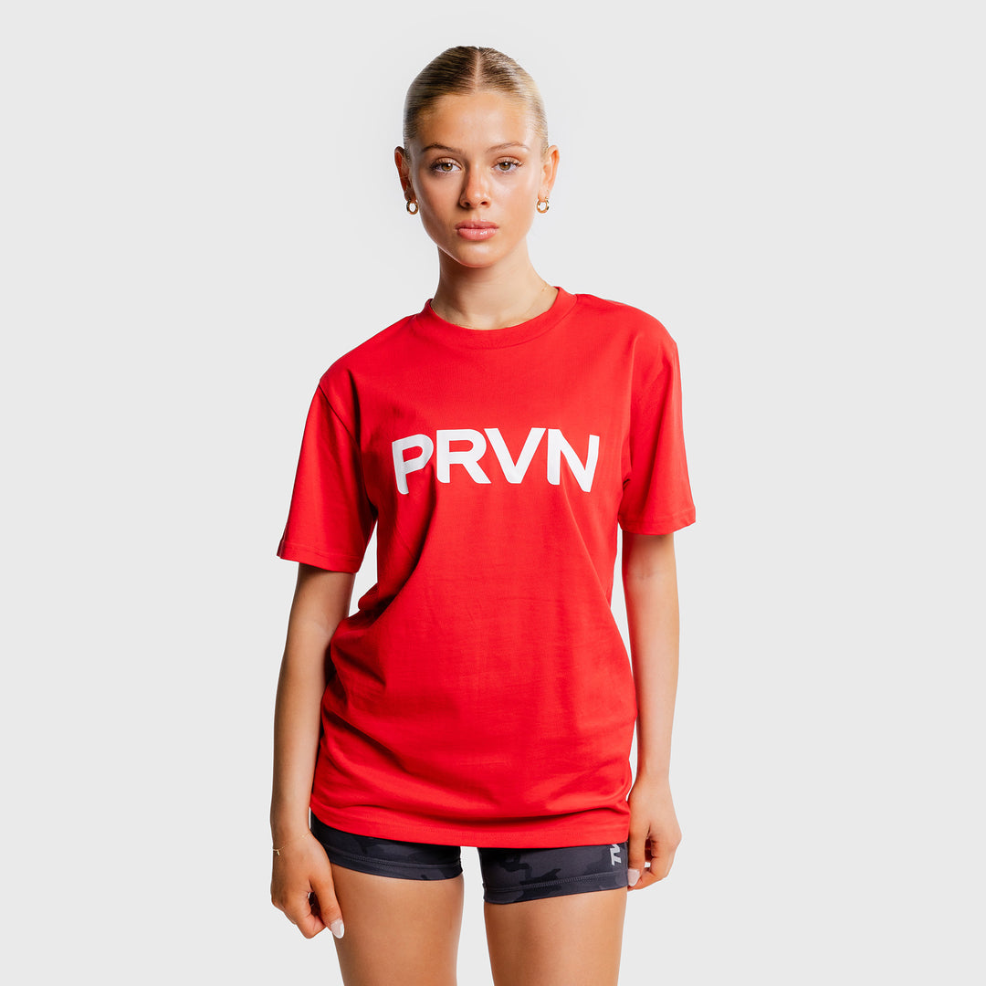 TWL - PRVN STAPLE T-SHIRT - RED/WHITE