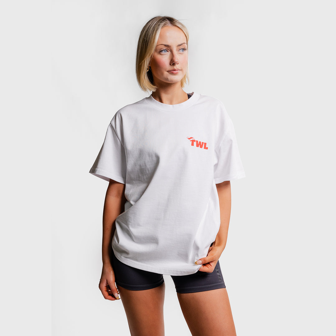 TWL - LIFESTYLE OVERSIZED T-SHIRT - MERRY LIFTMAS - WHITE