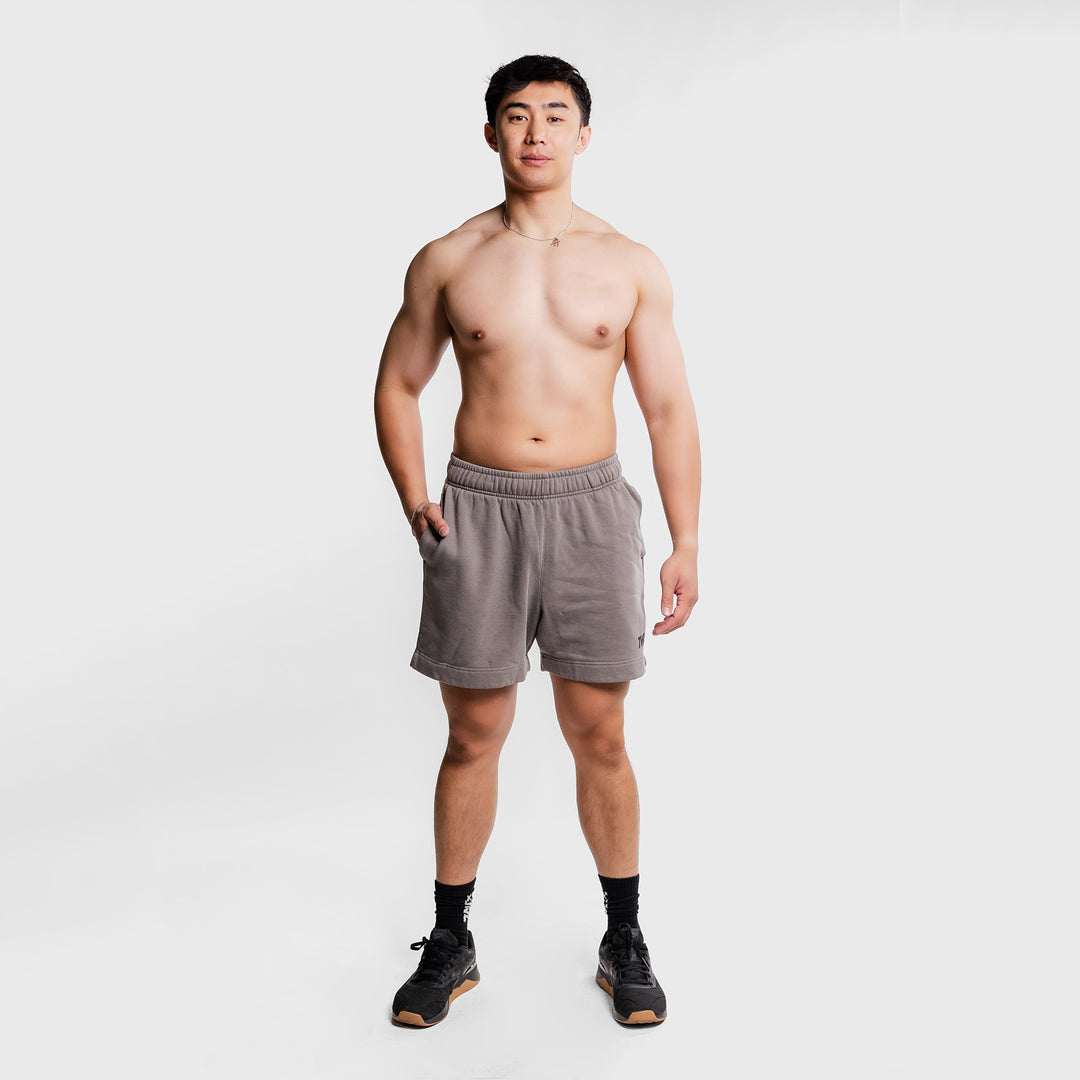 TWL - RELAXED TRACK SHORTS  - FADED GREY