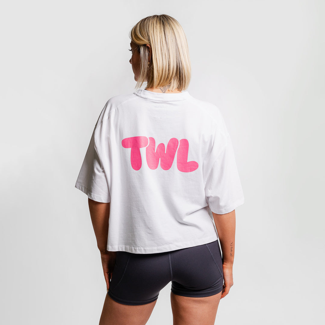 TWL - WOMEN'S OVERSIZED CROPPED T-SHIRT - RASPBERRY PINK