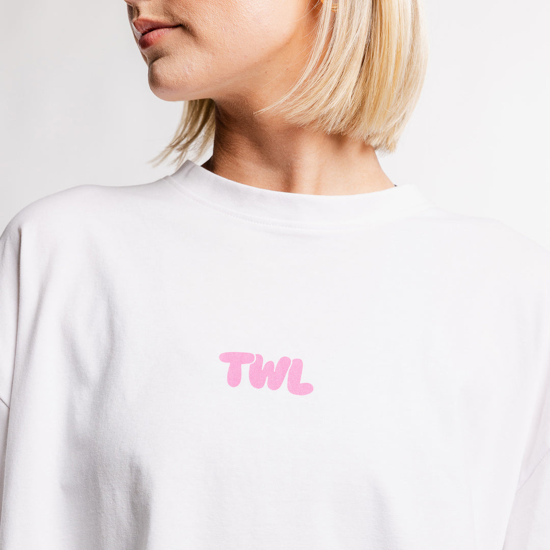 TWL - WOMEN'S OVERSIZED CROPPED T-SHIRT - RASPBERRY PINK