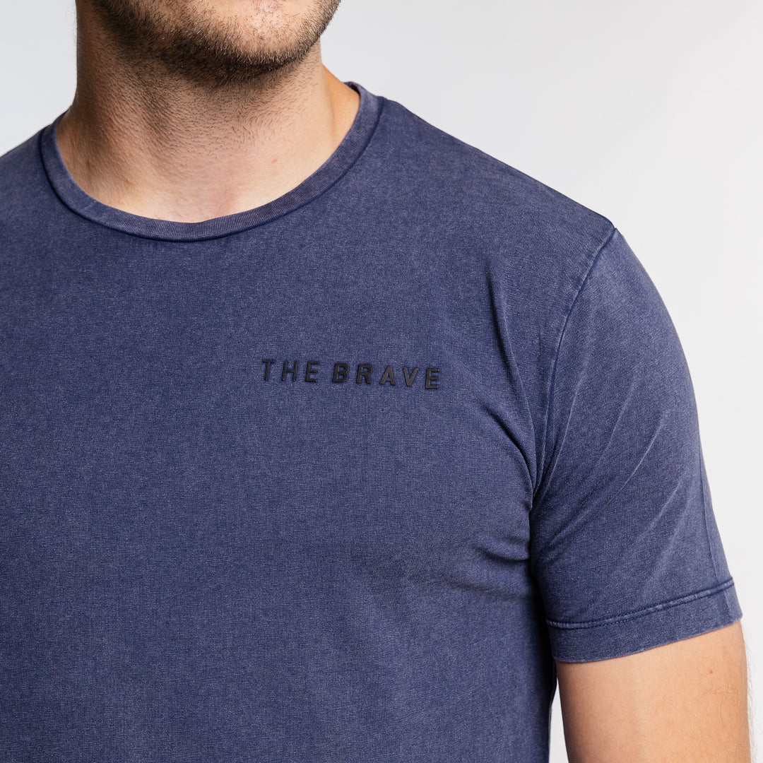 THE BRAVE - LIMITLESS T-SHIRT - DARK NAVY ACID WASH