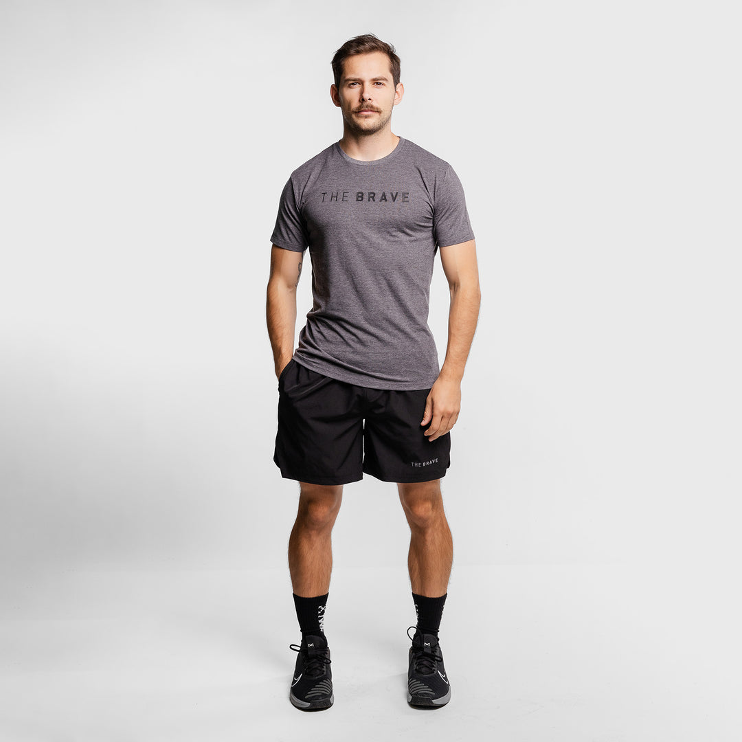 The Brave - Men's Signature T-Shirt - CHARCOAL MARLE