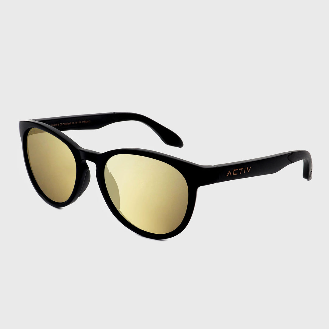 ACTIV - One T2B - Matte Black with Gold Mirror Lens