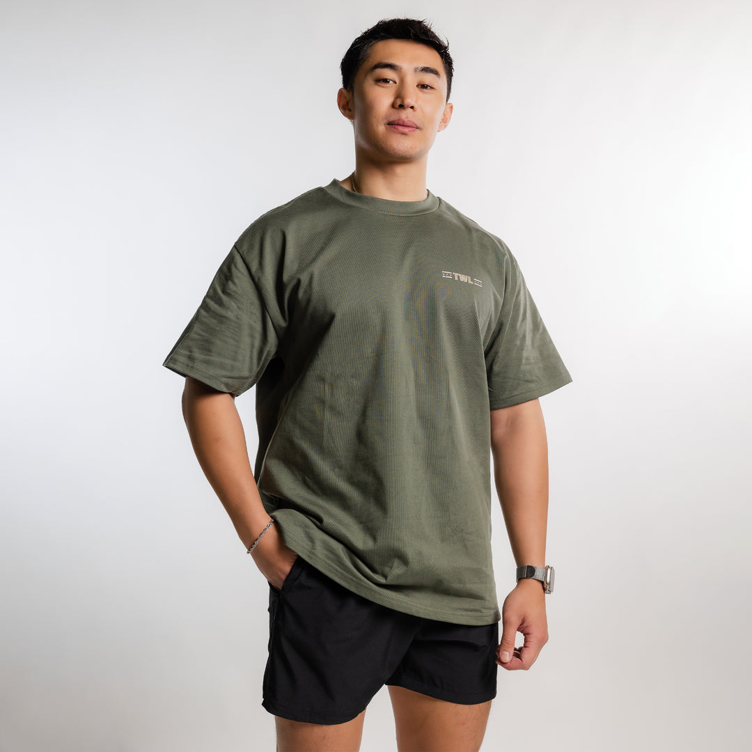 TWL - LIFESTYLE OVERSIZED T-SHIRT - BARBELL CLUB - GORILLA/PINE