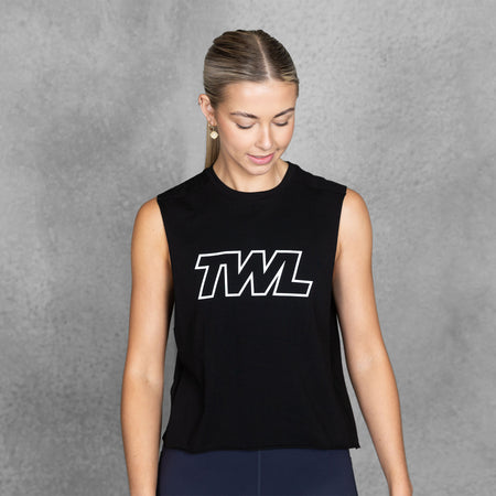 TWL - WOMEN'S SLASH CROP 2.0 - ATHLETE 2.0 - BLACK/WHITE