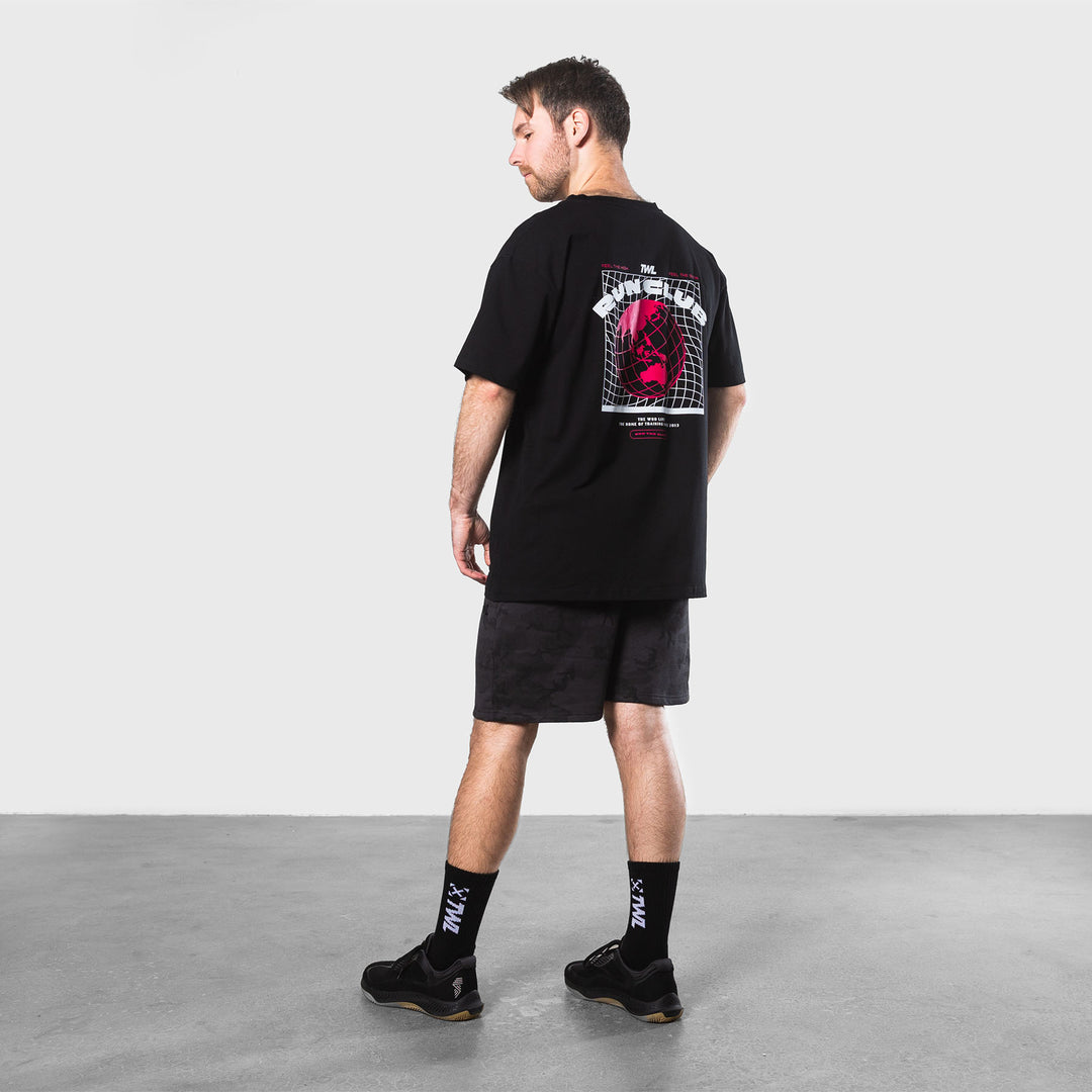 TWL - OVERSIZED T-SHIRT - RUN CLUB/TORIAN - BLACK/FLAMINGO