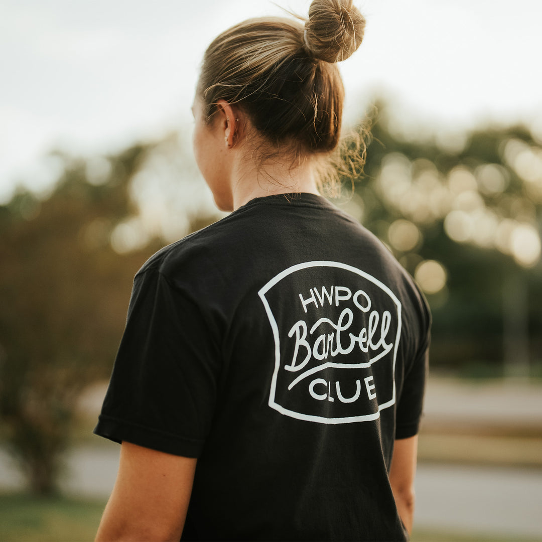 HWPO - BARBELL CLUB POCKET TEE - FADED BLACK