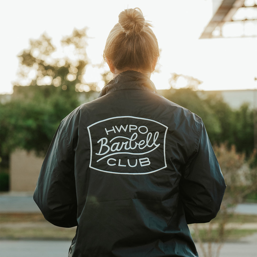 HWPO - BARBELL CLUB COACH JACKET - FADED BLACK