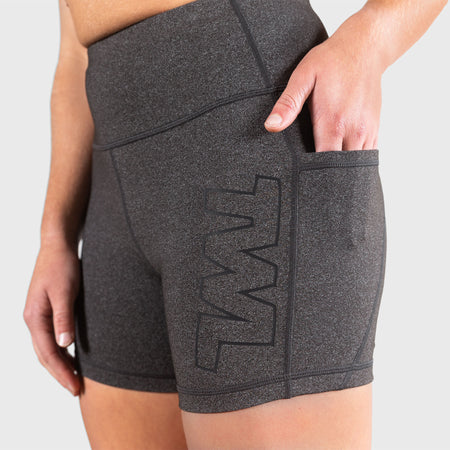 TWL - WOMEN'S ENERGY SHORTS - ATHLETE - CHARCOAL MARL/BLACK