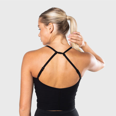 TWL - WOMEN'S CIRCUIT RIBBED CROP - BLACK/ SILVER REFLECTIVE