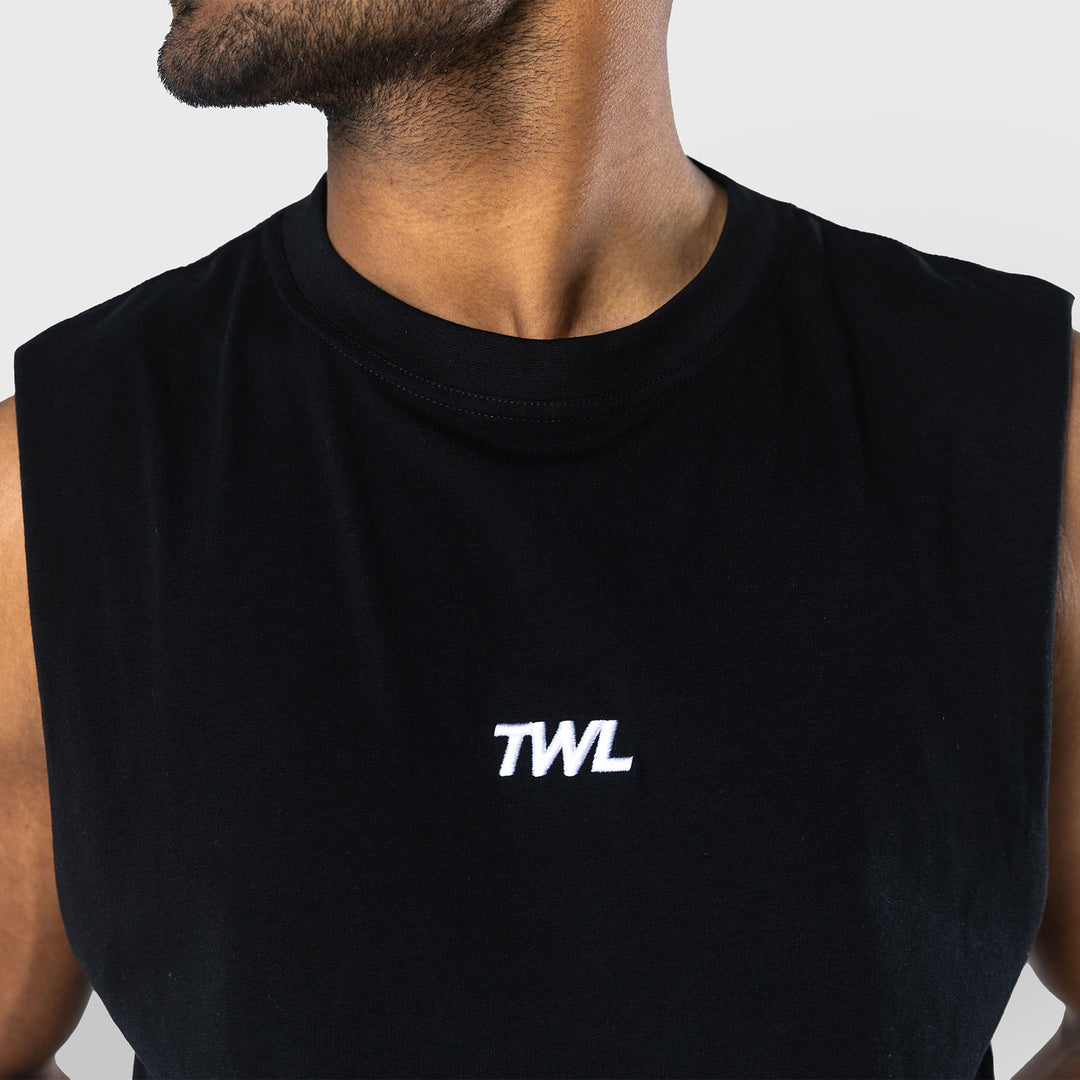 TWL - MEN'S OVERSIZED MUSCLE TANK - BLACK/WHITE