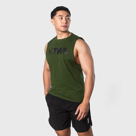 TWL - MEN'S EVERYDAY MUSCLE TANK - DARK KHAKI/BLACK