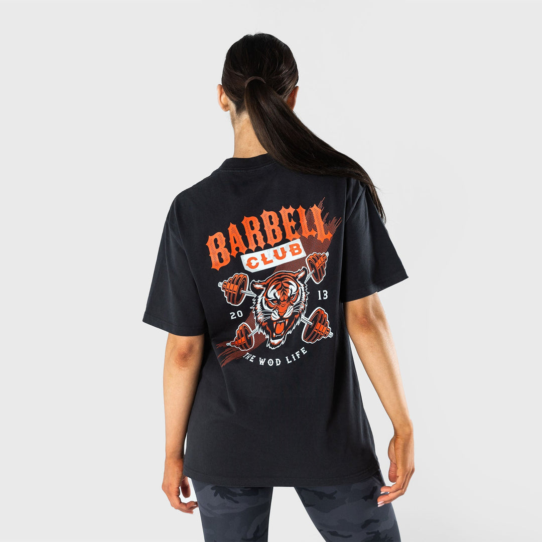 TWL - LIFESTYLE OVERSIZED T-SHIRT  -  WILDCAT - BARBELL CLUB - WASHED BLACK