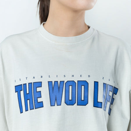 TWL - WOMEN'S OVERSIZED CROPPED T-SHIRT - VARSITY/WASHED CEMENT