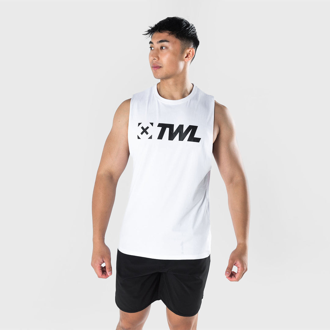 TWL - Men's Everyday Muscle Tank 2.0 - WHITE/BLACK