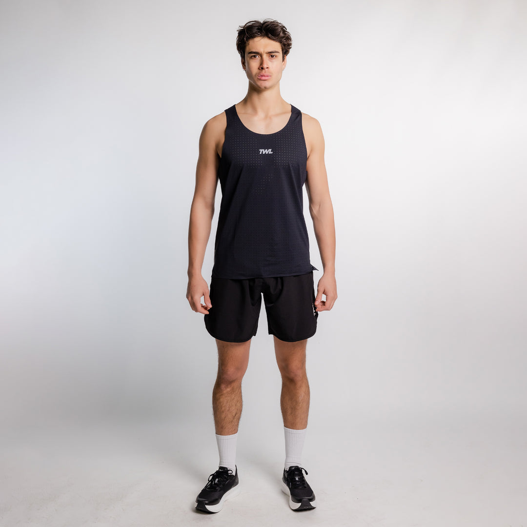 TWL - MEN'S PACE TANK - BLACK/ SILVER REFECTIVE