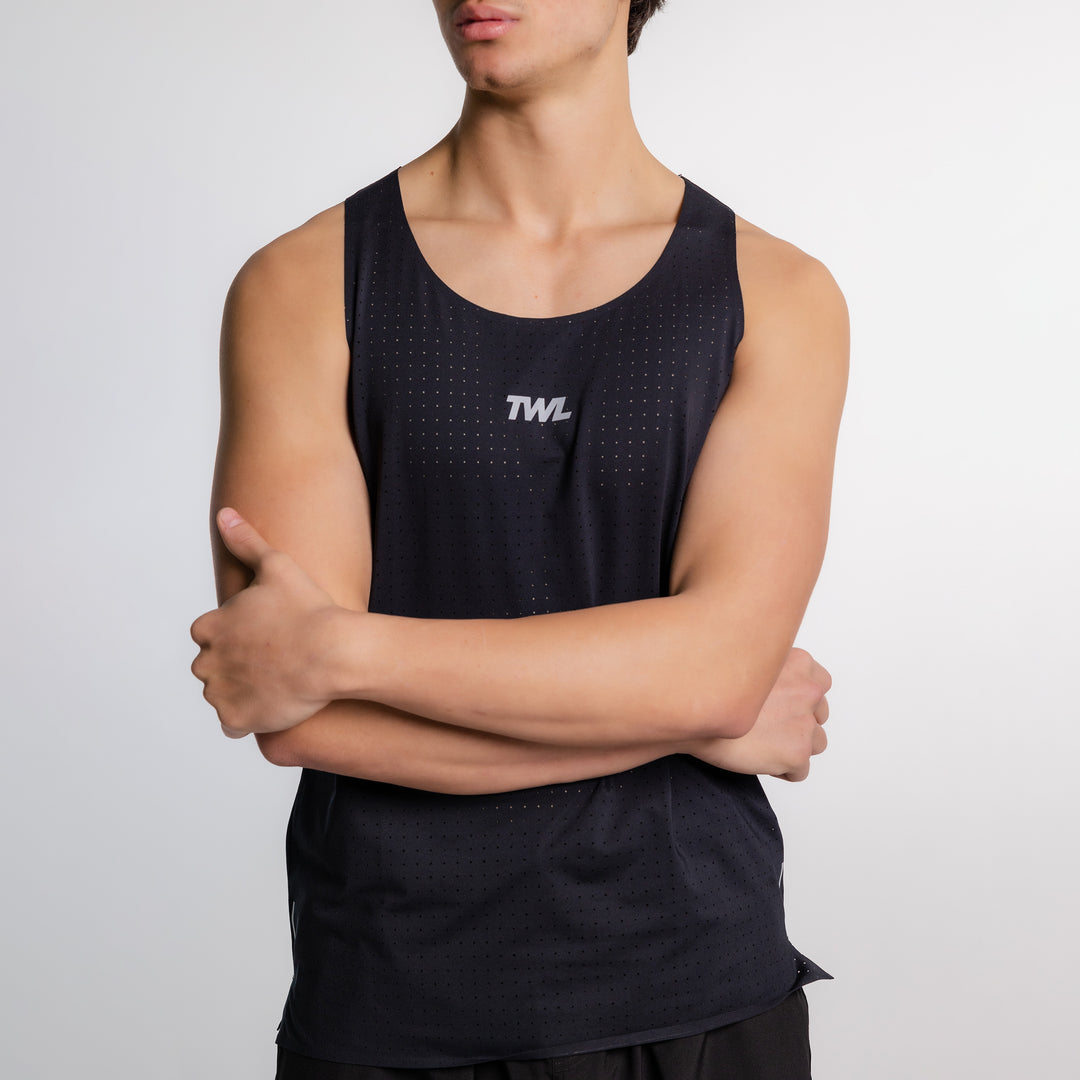 TWL - MEN'S PACE TANK - BLACK/ SILVER REFECTIVE