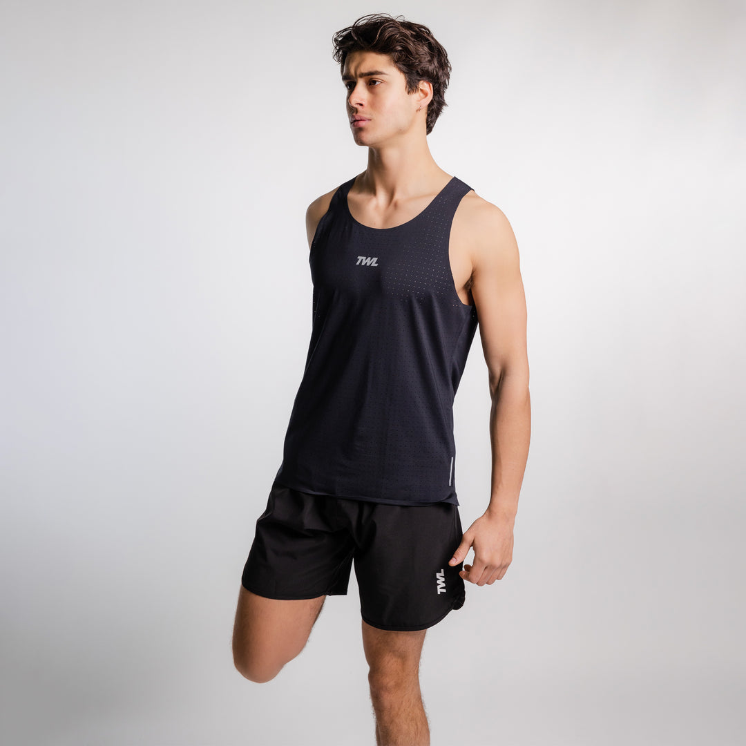 TWL - MEN'S PACE TANK - BLACK/ SILVER REFECTIVE