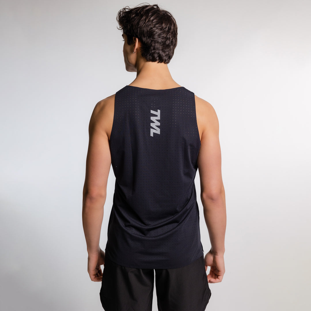 TWL - MEN'S PACE TANK - BLACK/ SILVER REFECTIVE