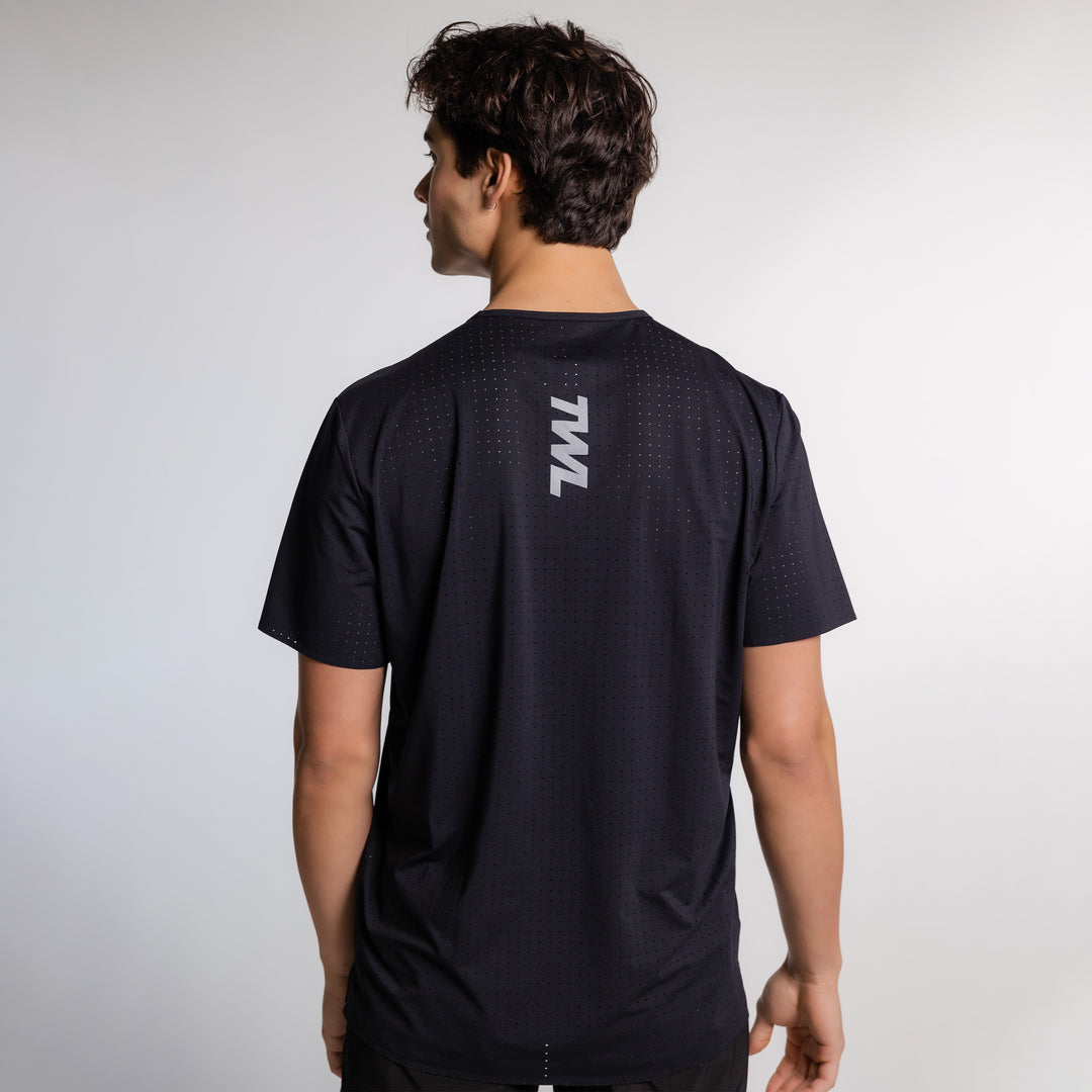 TWL - MEN'S PACE T-SHIRT - BLACK/ SILVER REFECTIVE