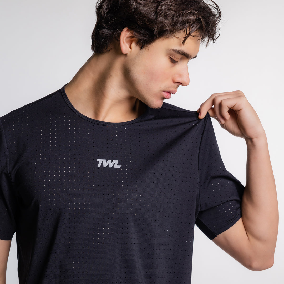 TWL - MEN'S PACE T-SHIRT - BLACK/ SILVER REFECTIVE