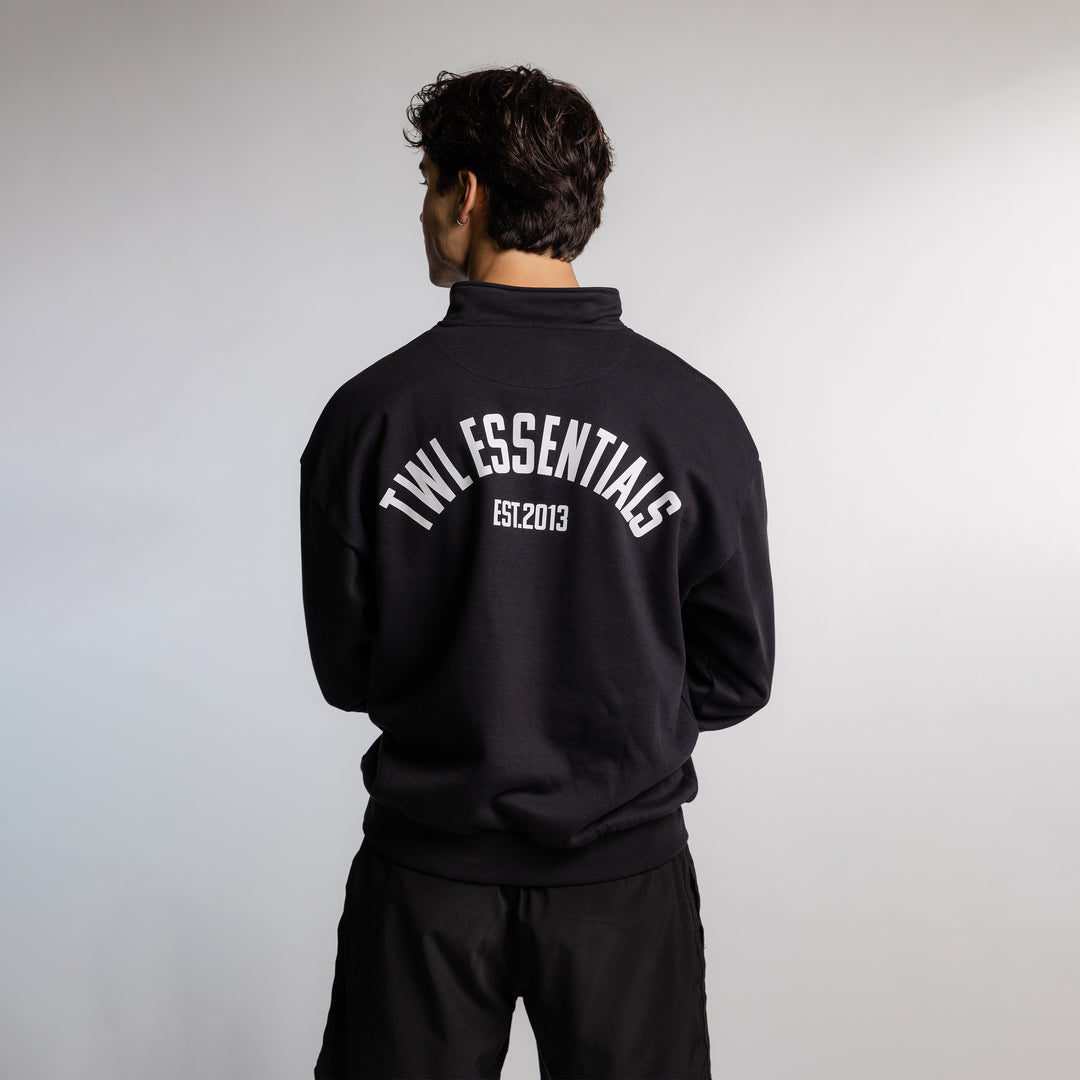 TWL - ESSENTIALS 1/4 ZIP SWEATER - BLACK