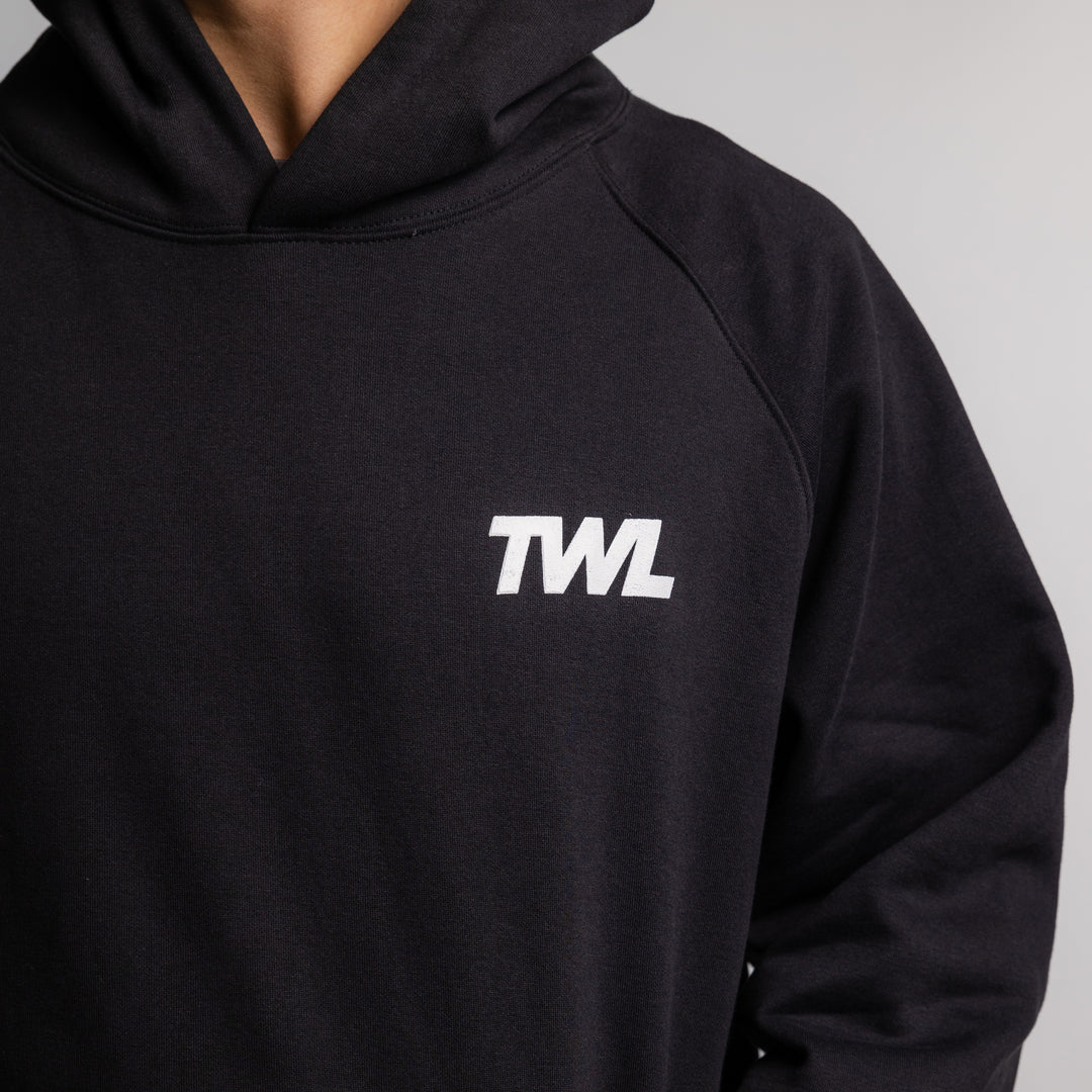 TWL - ESSENTIALS OVERSIZED HOODIE - TRAINING 24.7.365 - BLACK